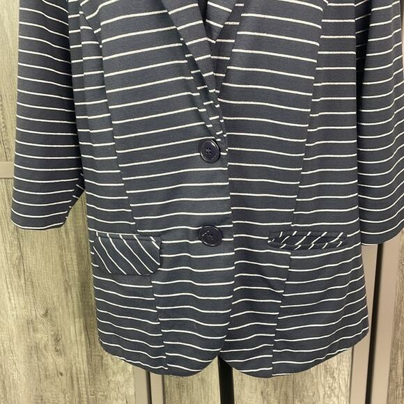 Torrid navy w/silver stripe button front cardigan women's 2 - Picture 3 of 14